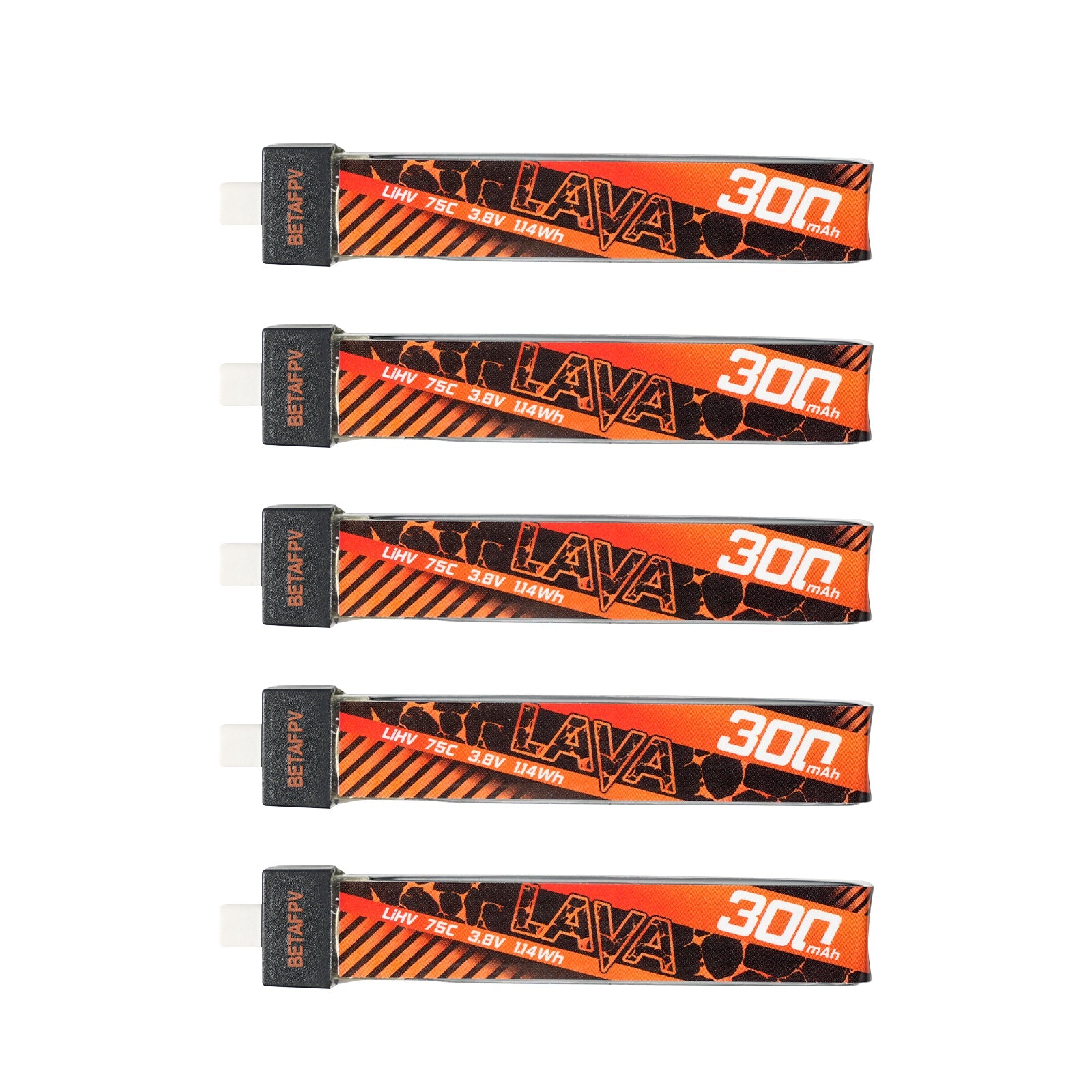 LAVA 1S 300mAh 75C LiHV Drone Battery 5-Pack: Z-Folding for Ultimate Power
