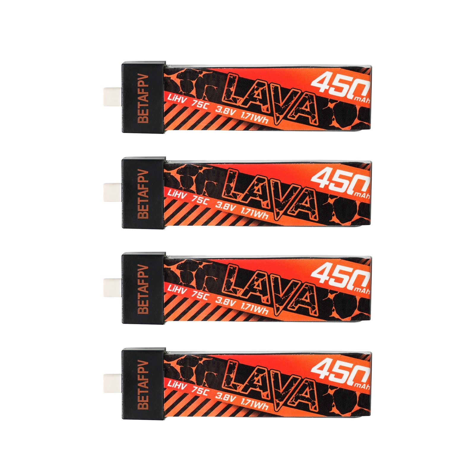 LAVA 1S 450mAh 75C LiHV Drone Battery 4-Pack: Explosive Power, Extended Flight
