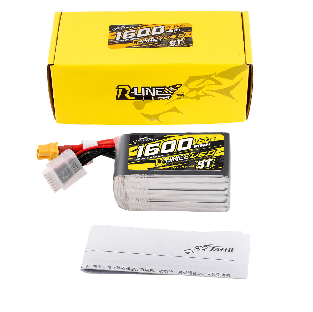 Tattu R-Line V6.0 1600mAh 6S 160C ST LiPo Battery