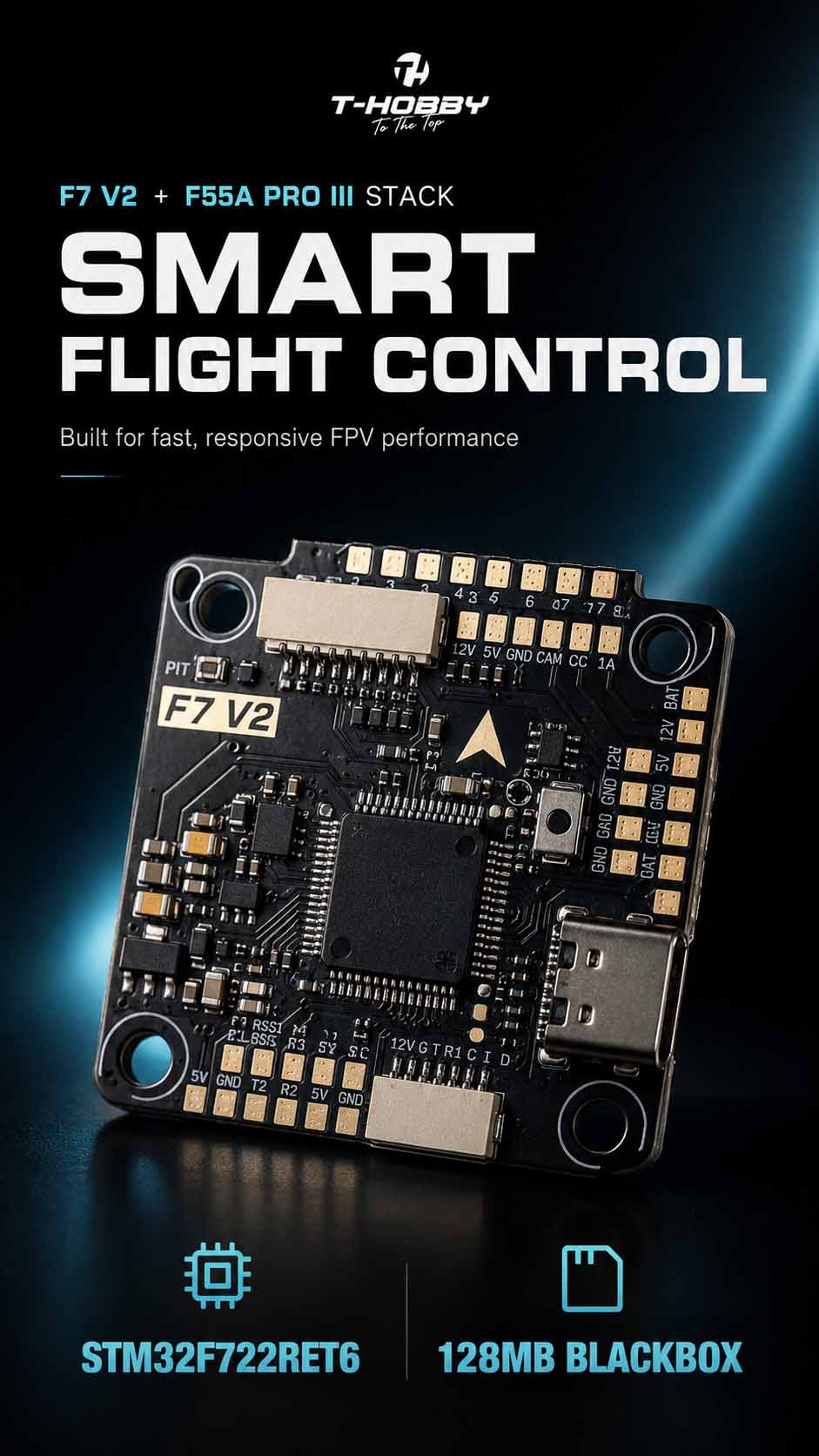 T-HOBBY F7 V2 Flight Controller Stack F55A Pro III 2-6S