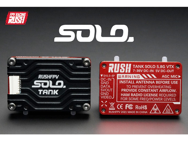 RUSHFPV Tank Solo VTX: Ultimate 5.8GHz FPV Video Transmitter with Smart Audio & AGC Mic