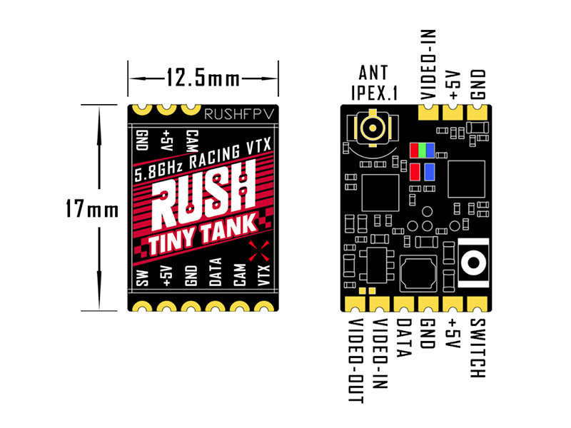 RUSHFPV Tiny Tank 5.8GHz FPV VTX Smart Audio Video Transmitter