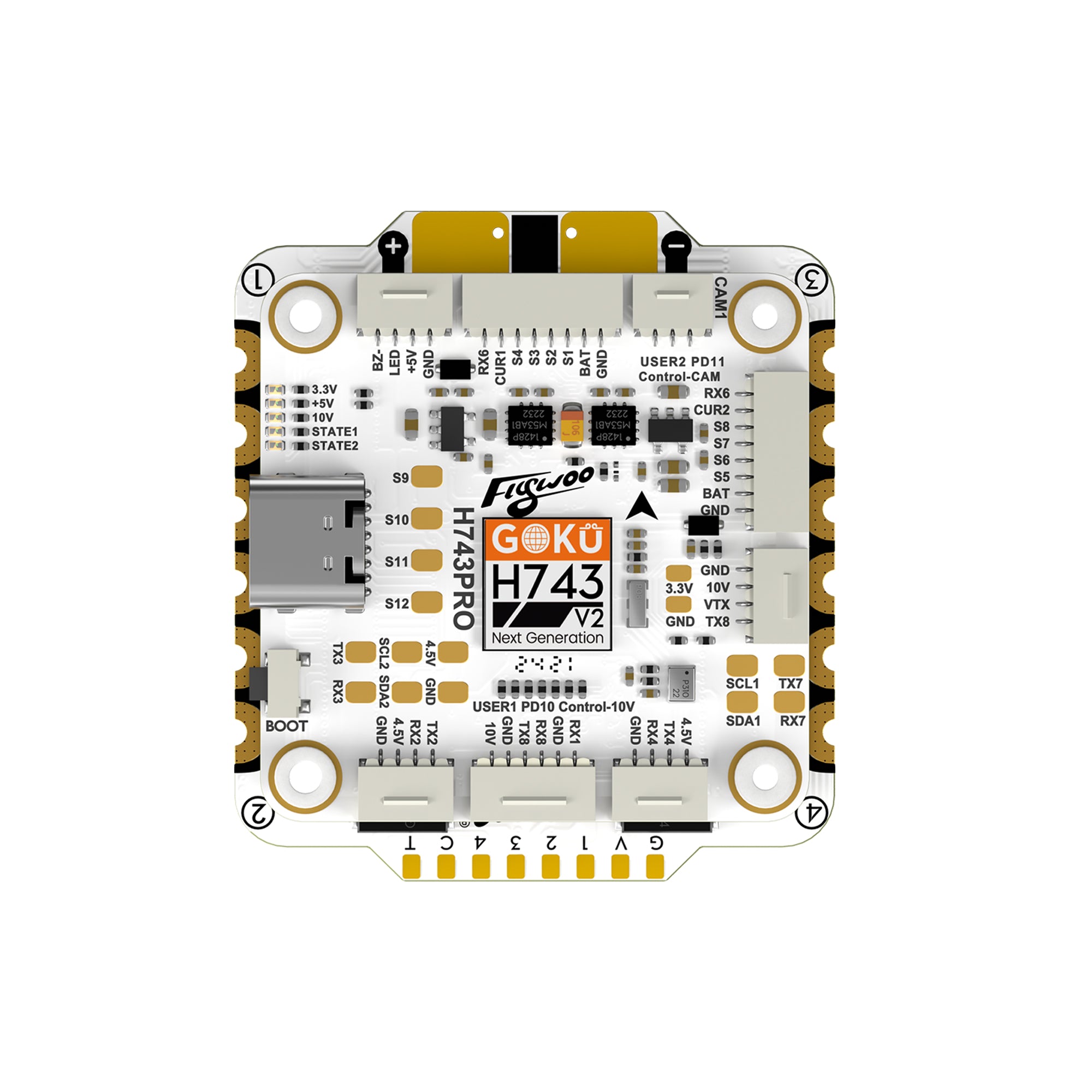 Flywoo GOKU H743 Pro 55A 32-bit FPV Flight Controller ESC Stack