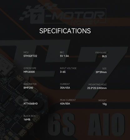 T-MOTORHOBBY F7 AIO Flight Controller 35A ESC Stack