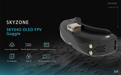 SKYZONE SKY04O FPV Goggles: OLED Screen, 60fps DVR, Steadyview Receiver, Adjustable Focus
