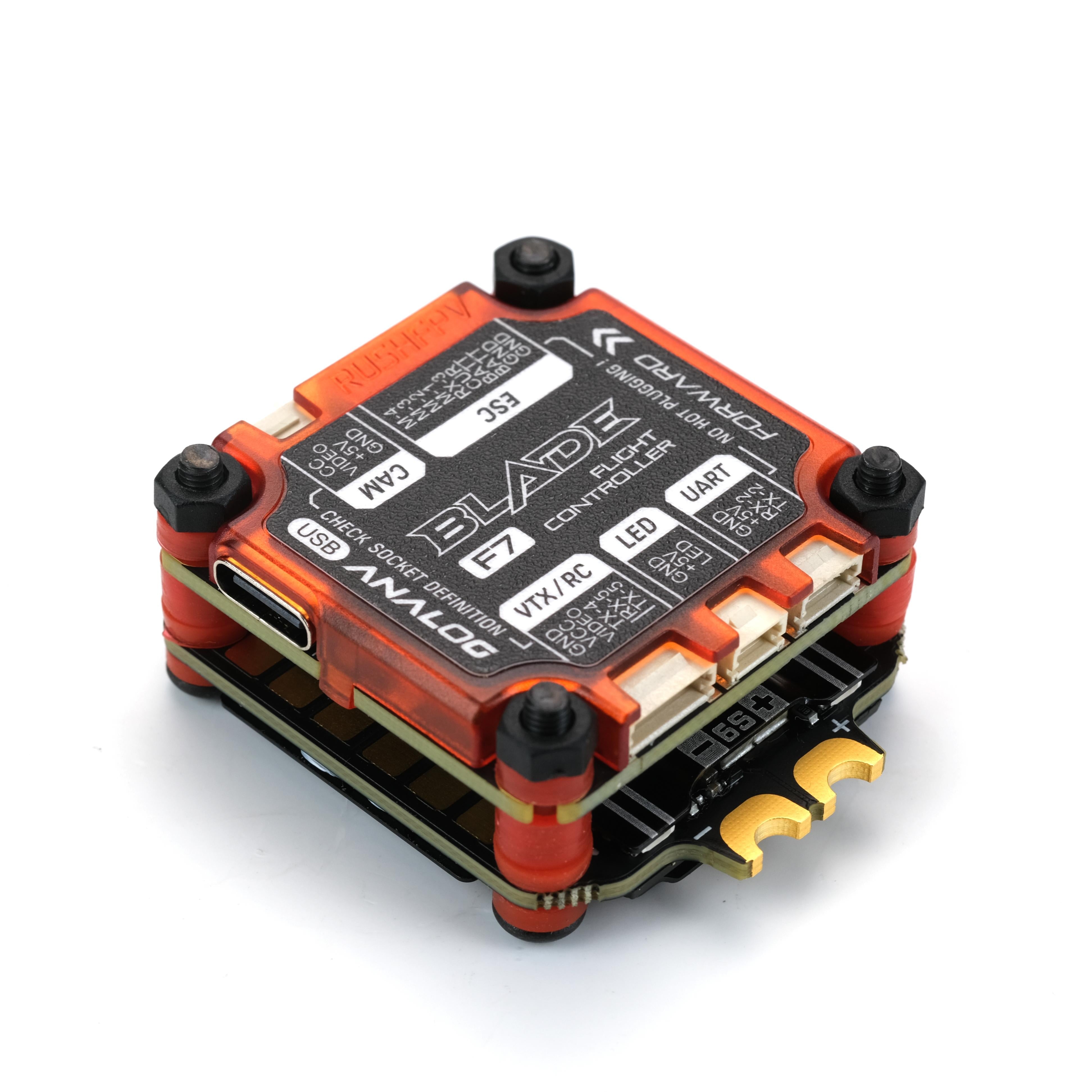 RUSH BLADE F722 Analog Stack: 60A Extreme ESC, 3-6S Power for FPV Drones