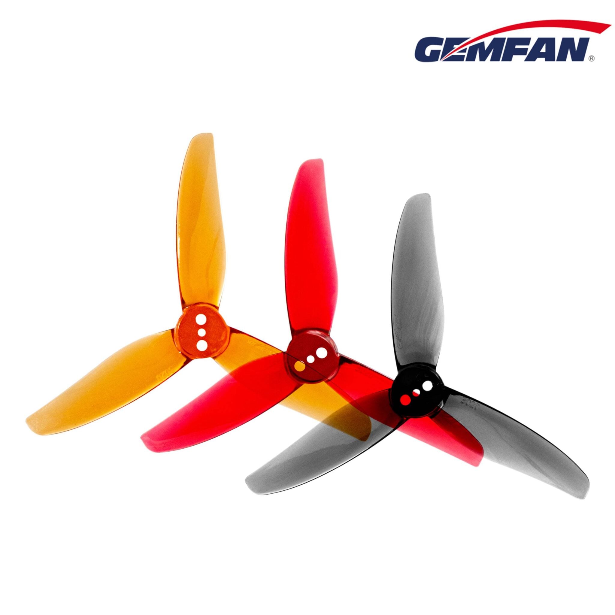 GemFan Hurricane 3020 3-Inch FPV Racing Drone Propellers - T-Mount Tri-Blade