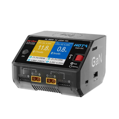 HOTA D6 Ultra Dual-Channel AC300W DC650W 15A Smart Charger