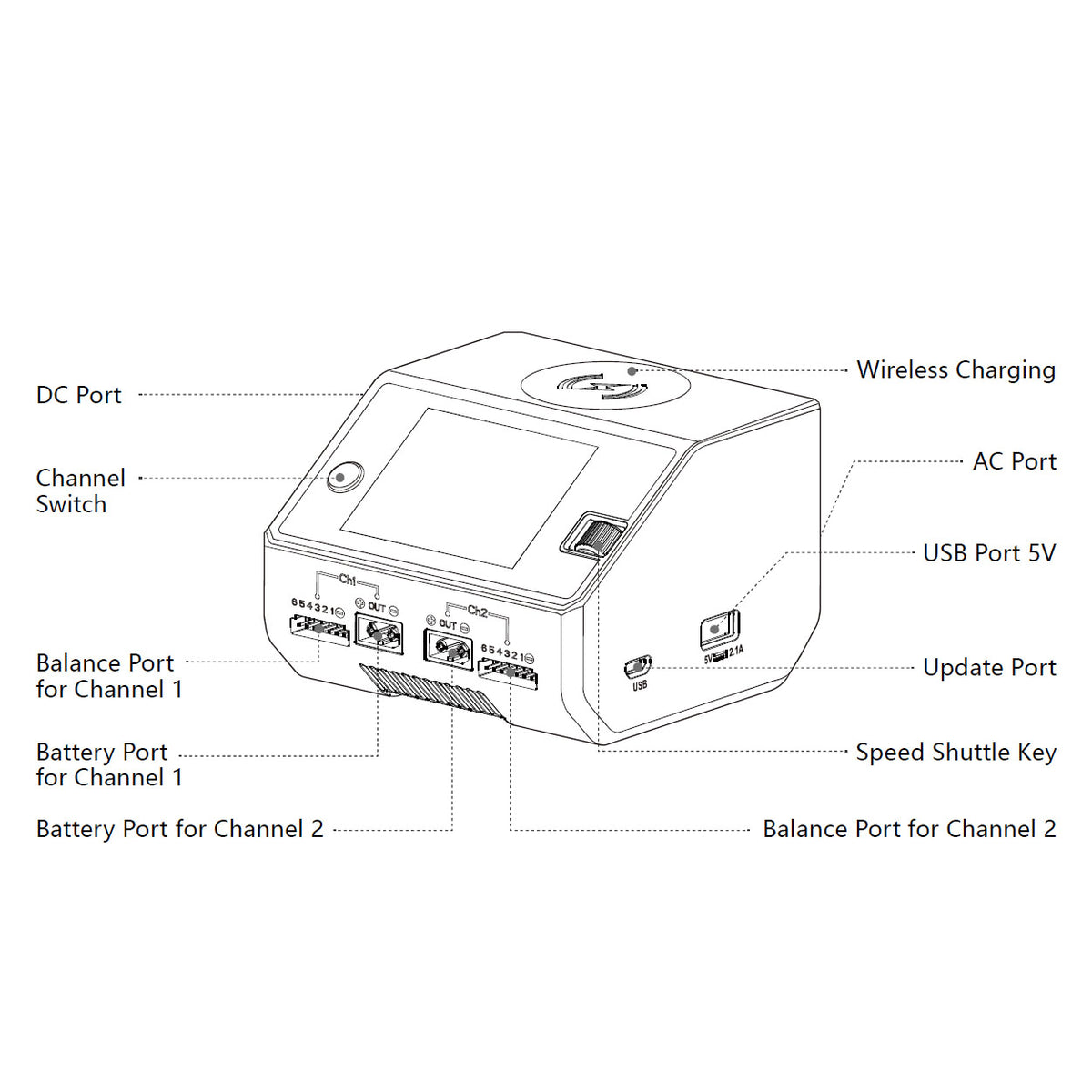 HOTA D6 Ultra Dual-Channel AC300W DC650W 15A Smart Charger
