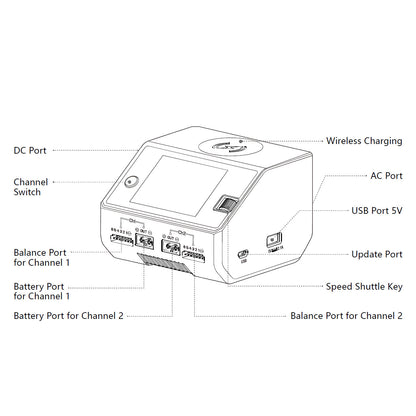 HOTA D6 Ultra Dual-Channel AC300W DC650W 15A Smart Charger