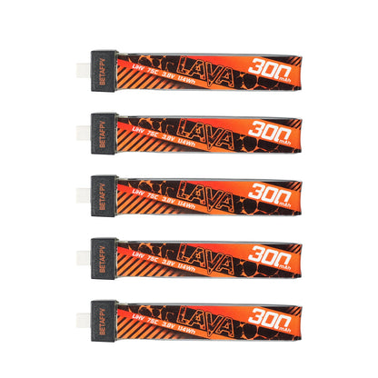 LAVA 1S 300mAh 75C LiHV Drone Battery 5-Pack: Z-Folding for Ultimate Power