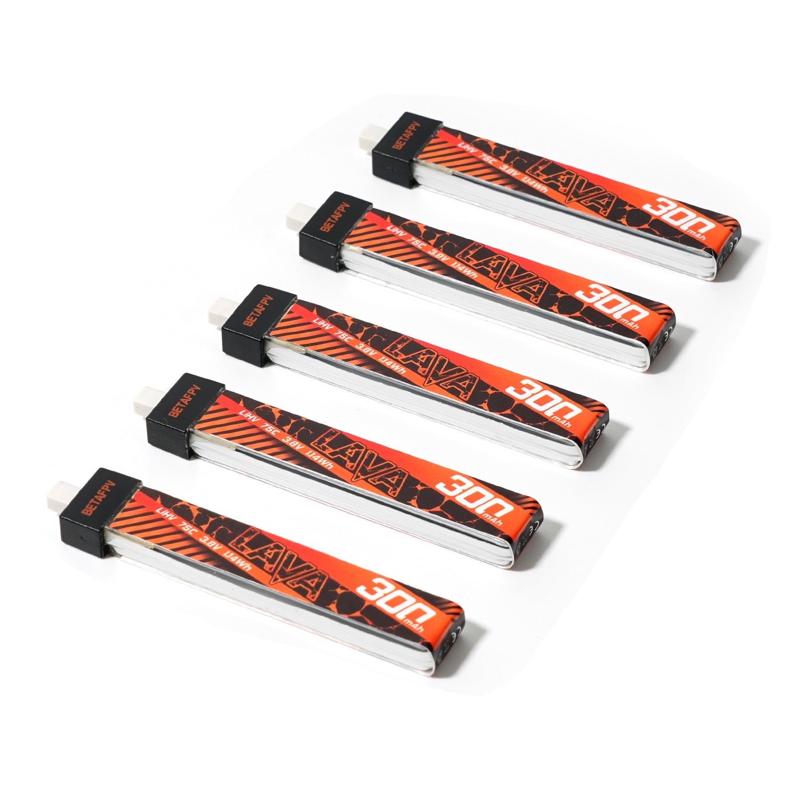 LAVA 1S 300mAh 75C LiHV Drone Battery 5-Pack: Z-Folding for Ultimate Power