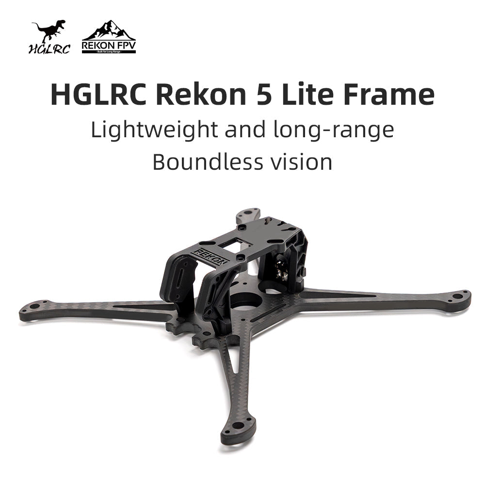 HGLRC Rekon 5 Lite FPV Drone Frame Kit - Durable Carbon Fiber Freestyle