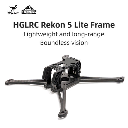 HGLRC Rekon 5 Lite FPV Drone Frame Kit - Durable Carbon Fiber Freestyle