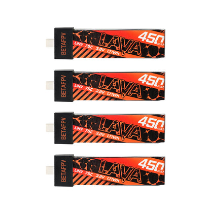 LAVA 1S 450mAh 75C LiHV Drone Battery 4-Pack: Explosive Power, Extended Flight