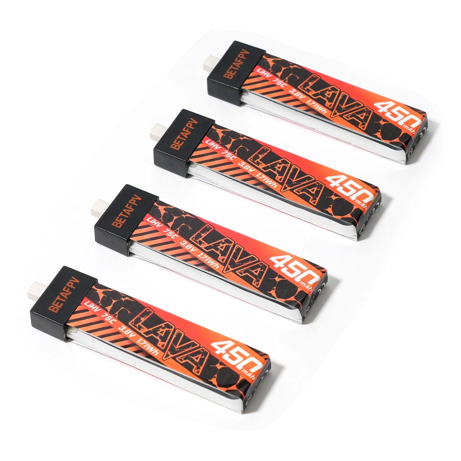 LAVA 1S 450mAh 75C LiHV Drone Battery 4-Pack: Explosive Power, Extended Flight