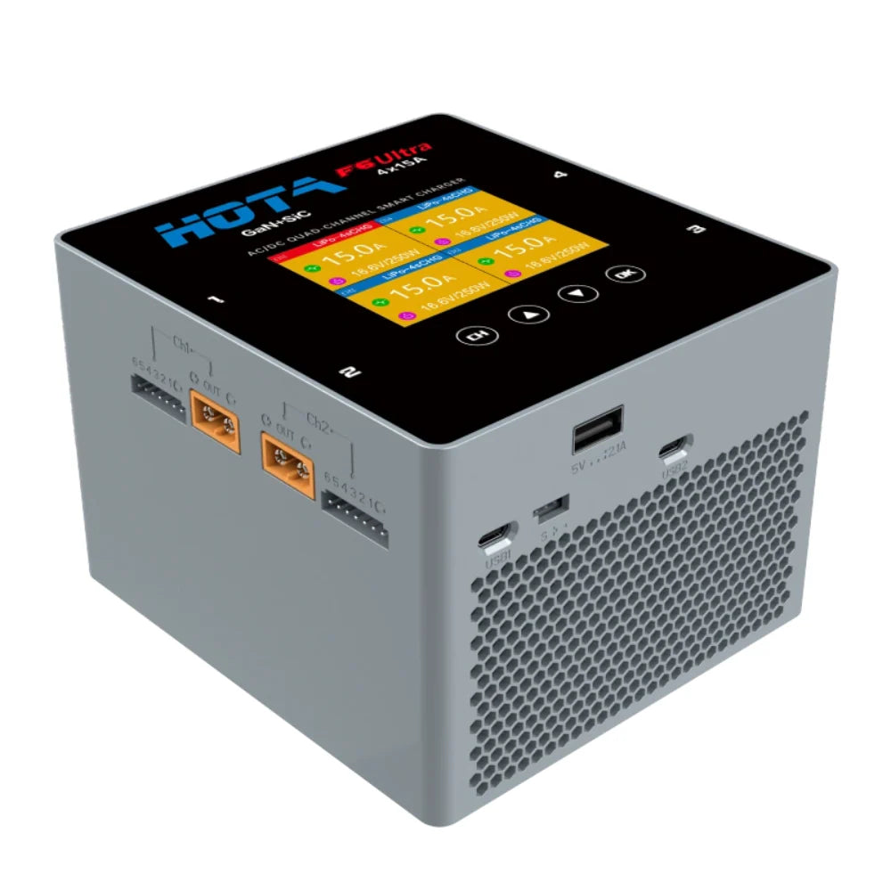 HOTA F6 Ultra Quad Channel AC500W DC1000W 15A Smart Charger