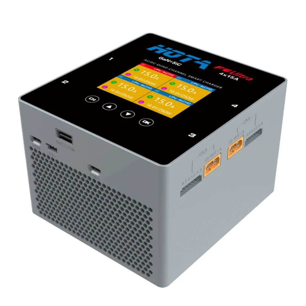 HOTA F6 Ultra Quad Channel AC500W DC1000W 15A Smart Charger