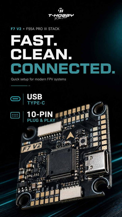 T-HOBBY F7 V2 Flight Controller Stack F55A Pro III 2-6S