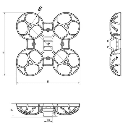 Ultra-Light 65mm Brushless Tiny Whoop Frame for Mobula6 2024 ECO Drones