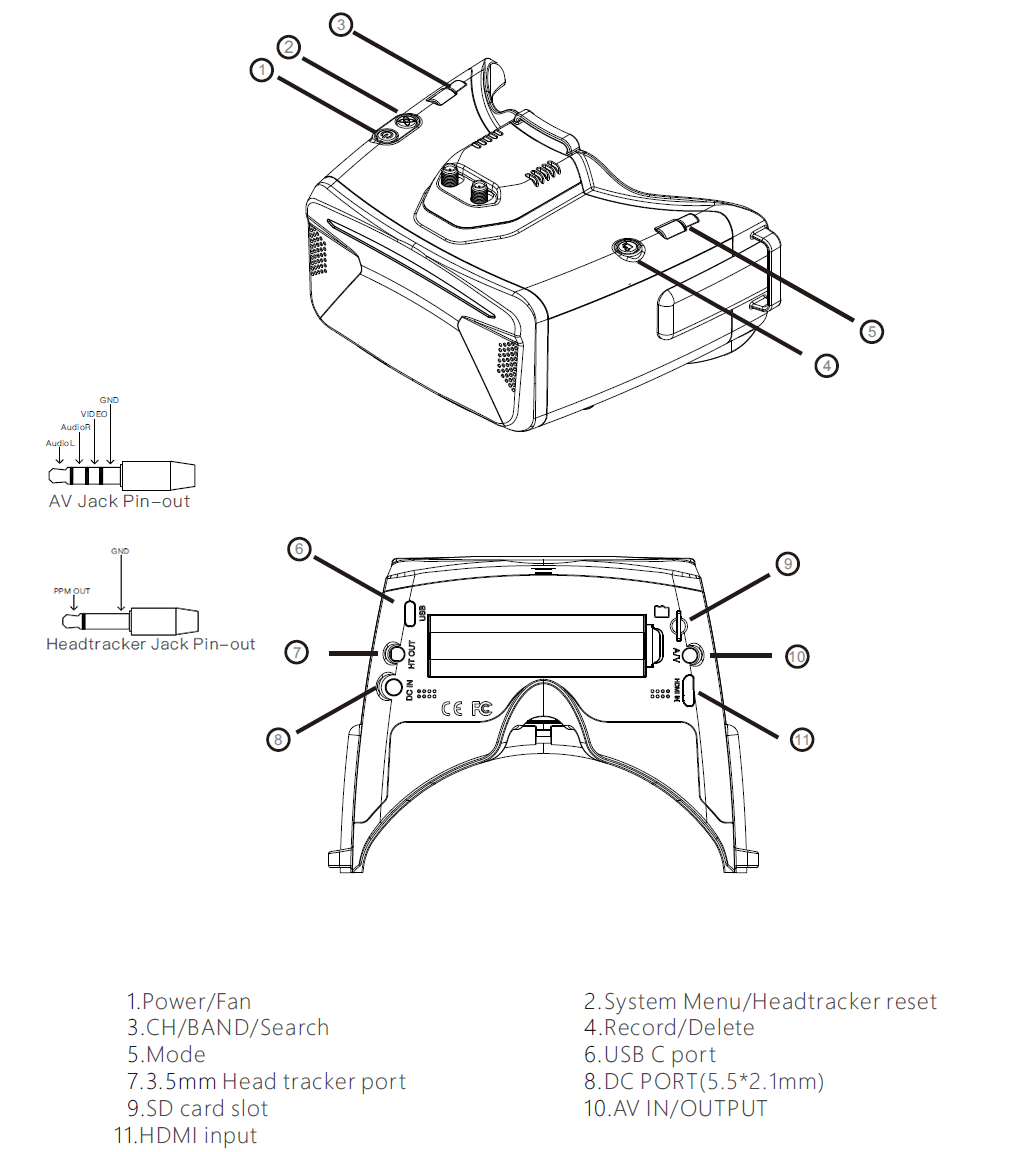 SKYZONE Cobra X V4 FPV Goggles High-Resolution LCD SteadyView Drone Racing